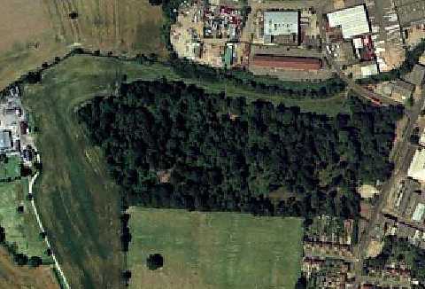 Aerial shot of Furzefield Wood